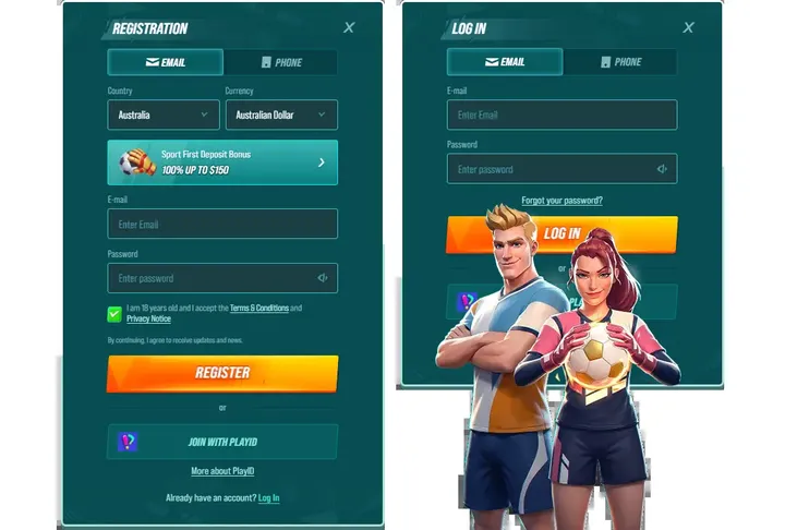 Golisimo Casino sign-up and login forms Golisimo Casino sign-up and login forms